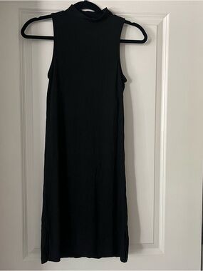 Klassy Network Black Sleeveless Midi Mock Neck Dress